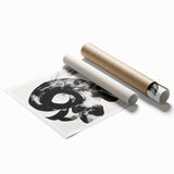 Abstract wall art print showcasing vibrant, colorful strokes in a modern design, rolled and packaged securely for shipping, ideal for contemporary decor.