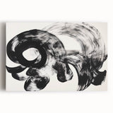 Abstract strokes canvas art in vibrant hues of blue, orange, and yellow, showcasing a modern design ideal for contemporary home decor. The artwork is stretched and framed, enhancing its visual appeal and ready for display in any living space. Perfect for adding a splash of color and style to walls.