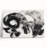 Abstract canvas art featuring vibrant strokes of blue, yellow, and pink, leaning against a neutral wall, perfect for modern home decor and artistic ambiance.