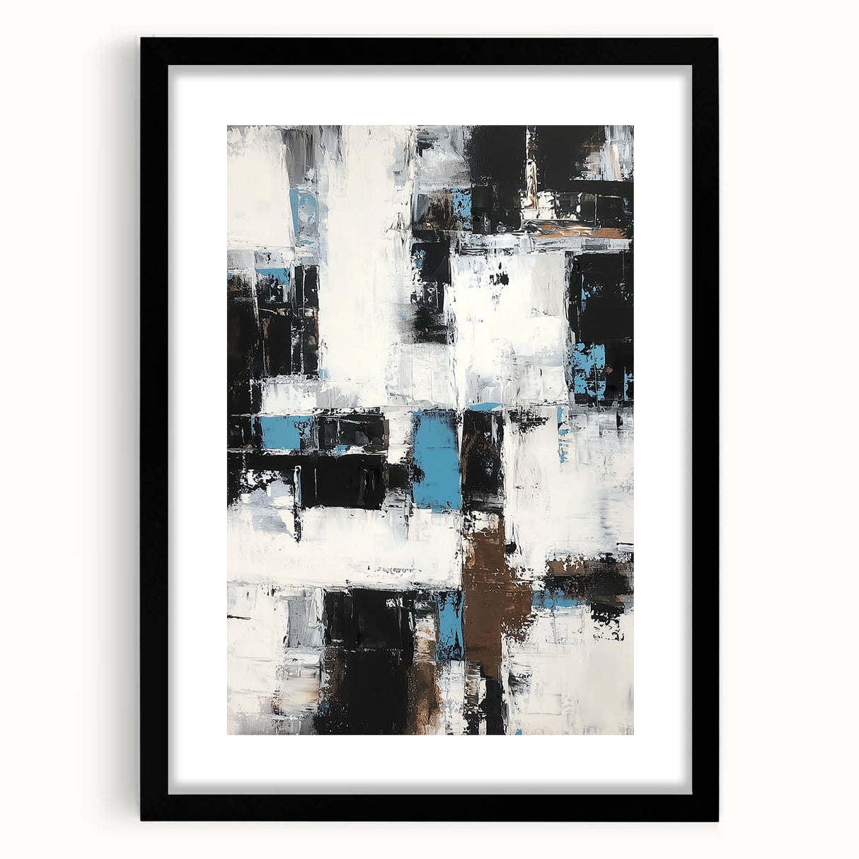 Abstract strokes frame featuring a modern black mat, providing a sleek and stylish backdrop for artwork. Ideal for contemporary home decor enthusiasts seeking a minimalist touch.