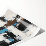 Abstract strokes canvas print showcasing vibrant colors and dynamic patterns, elegantly rolled and securely packaged in a protective cardboard tube for display or gifting.