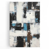 Abstract canvas art featuring vibrant strokes in shades of blue, yellow, and pink, designed to enhance modern home decor, showcasing a contemporary artistic flair.