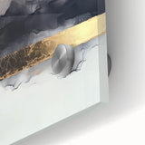 Abstract acrylic glass artwork showcasing vibrant strokes in hues of blue, orange, and green. Perfect for modern decor, this piece adds a contemporary touch to any space.