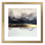 Abstract strokes frame in gold with a mat background, showcasing an artistic design that adds elegance to any room decor. Ideal for modern interiors and art enthusiasts.