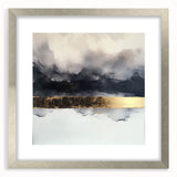 Abstract strokes frame with mat in silver, showcasing a modern design ideal for contemporary decor. The frame enhances the artwork's vibrant colors and textures, making it a stylish addition to any interior setting.