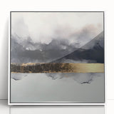 Framed acrylic artwork showcasing abstract strokes in vibrant colors on a white background. Ideal for modern home decor, adding a contemporary touch to any room.