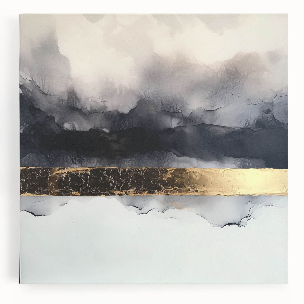 Abstract art canvas featuring vibrant strokes in shades of blue, orange, and green, perfect for modern home decor. Ideal for enhancing artistic interior spaces.