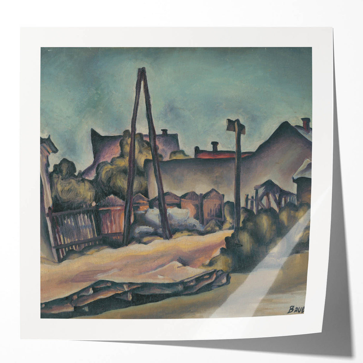Modern Wall Art – Abstract Urban Landscape in Earthy Tones