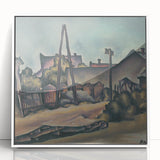 Modern Wall Art – Abstract Urban Landscape in Earthy Tones