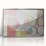 Framed abstract strokes artwork in silver acrylic, showcasing a modern design with fluid lines and vivid colors, perfect for contemporary home decor.