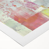 Abstract strokes rolled canvas artwork showcasing vibrant hues of blue, orange, and yellow, ideal for modern home decor. The piece adds a dynamic flair to any space while being securely packaged in a protective cardboard tube.