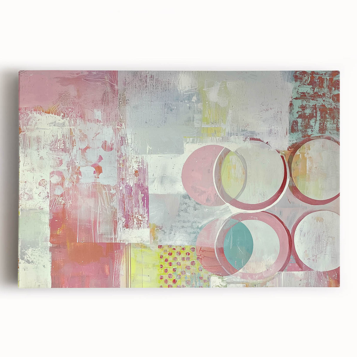 Abstract strokes canvas art in vibrant colors of blue, orange, and yellow, featuring a modern design perfect for contemporary home decor. Ideal for adding a bold statement to living spaces or offices.