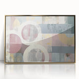 Framed acrylic artwork titled "Design 1055" showcasing abstract gold strokes on a white background, perfect for modern home decor and art enthusiasts.