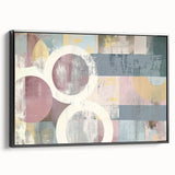 Framed canvas art showcasing abstract black strokes on a textured background, viewed from the side. Ideal for modern decor, adding elegance to any space.