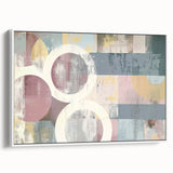 Framed canvas artwork showcasing abstract strokes in soft white and neutral tones, creating a modern, minimalist aesthetic suitable for contemporary decor.