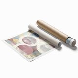 Abstract canvas print showcasing vibrant strokes in a blend of blue, orange, and yellow hues. Ideal for modern decor, adding a dynamic touch to any space.