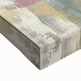 Close-up view of an abstract strokes canvas art piece showcasing vibrant colors and dynamic brushwork, ideal for modern home decor or artistic displays.