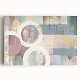 Abstract canvas artwork displaying vibrant, multicolored strokes in a dynamic composition. Perfect for modern decor, enhancing any living space or office with energy and creativity.