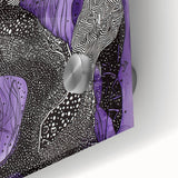 Close-up of abstract acrylic strokes in vibrant colors on glass, showcasing intricate details and textures, perfect for modern home decor or artistic display.