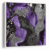 Framed abstract strokes canvas artwork showcasing a modern design with white tones and dynamic brushwork, perfect for contemporary interior decor.