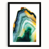 Abstract black frame with mat showcasing vibrant, colorful strokes, ideal for modern art decor. Perfect for enhancing contemporary living spaces or office environments.