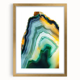 Abstract strokes framed artwork featuring a textured gold mat, showcasing vibrant colors and dynamic patterns, ideal for modern home decor accents.