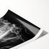 Stunning rolled print depicting a vibrant landscape with caves, showcasing rich colors and intricate details, perfect for home decor or art enthusiasts.