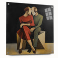 Modern Bedroom Art – Geometric Romantic Couple Canvas Wall Decor