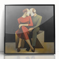 Modern Bedroom Art – Geometric Romantic Couple Canvas Wall Decor