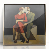 Modern Bedroom Art – Geometric Romantic Couple Canvas Wall Decor