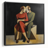 Modern Bedroom Art – Geometric Romantic Couple Canvas Wall Decor