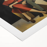 Modern Bedroom Art – Geometric Romantic Couple Canvas Wall Decor