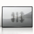 Framed Office Art - Minimalist Foggy Lake Reflection Print