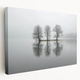 Framed Office Art - Minimalist Foggy Lake Reflection Print