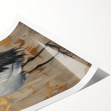 Abstract figurative wall art print showcasing vibrant colors and dynamic shapes, rolled up for easy storage and display, perfect for modern home decor.