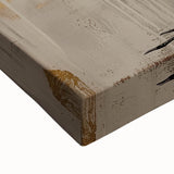 Close-up of vibrant abstract figurative wall art on stretched canvas, showcasing bold colors and intricate textures, perfect for modern home decor.