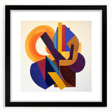 Abstract geometric black frame artwork featuring a textured mat, showcasing a modern design suitable for contemporary home decor, perfect for minimalistic aesthetics.