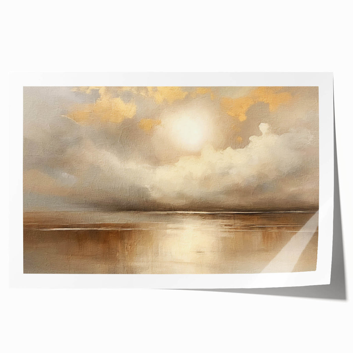 Abstract landscape wall art print showcasing vibrant blue and green hues with textured brush strokes, rolled for easy shipping in a protective tube. Ideal for modern home decor.