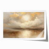 Abstract landscape wall art print showcasing vibrant blue and green hues with textured brush strokes, rolled for easy shipping in a protective tube. Ideal for modern home decor.