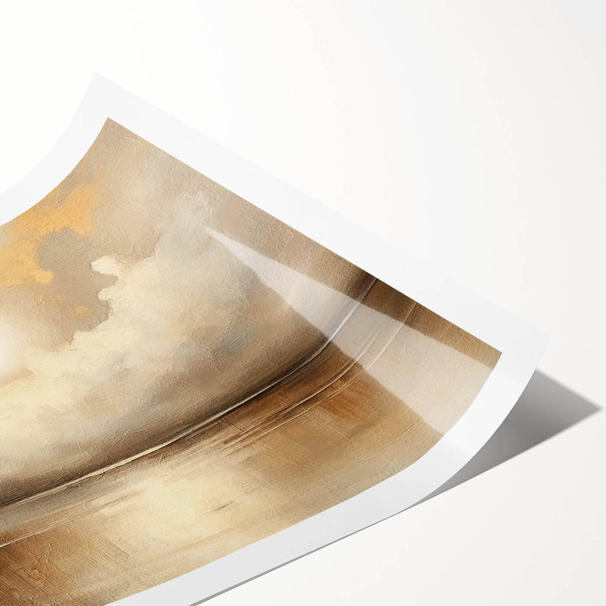 Abstract landscape wall art print showcasing vibrant colors and fluid shapes, rolled for easy transportation and display, perfect for modern home decor.