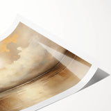 Abstract landscape wall art print showcasing vibrant colors and fluid shapes, rolled for easy transportation and display, perfect for modern home decor.