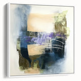 Abstract Art Prints – Textured Balance in Beige, Blue & Olive