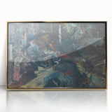 Expressionist Forest Scene – Group of Men in the Woods Canvas Print