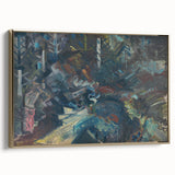 Expressionist Forest Scene – Group of Men in the Woods Canvas Print
