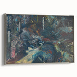 Expressionist Forest Scene – Group of Men in the Woods Canvas Print