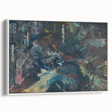 Expressionist Forest Scene – Group of Men in the Woods Canvas Print
