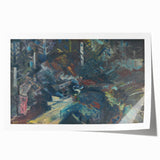 Expressionist Forest Scene – Group of Men in the Woods Canvas Print