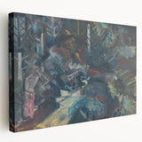 Expressionist Forest Scene – Group of Men in the Woods Canvas Print