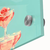 Large abstract wall art in mid-century modernist style, featuring vibrant colors on acrylic glass.