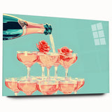 Large abstract wall art in vibrant hues on acrylic glass, ideal for bedroom or dining room decor.